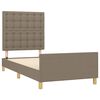 vidaXL Estructura de cama sin colch&oacute;n tela taupe 90x200 cm
