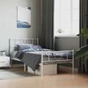 vidaXL Estructura cama sin colch&oacute;n con estribo metal blanco 107x203 cm