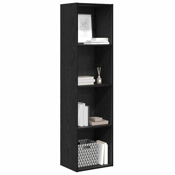 vidaXL Estante de libros Roble Negro 40 x 30 x 152 cm