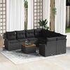 vidaXL Conjunto de sof&aacute;s de jard&iacute;n 9 pcs Negro rat&aacute;n sint&eacute;tico