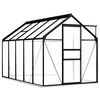 vidaXL Invernadero con estructura base aluminio gris antracita 5,89 m&sup2;