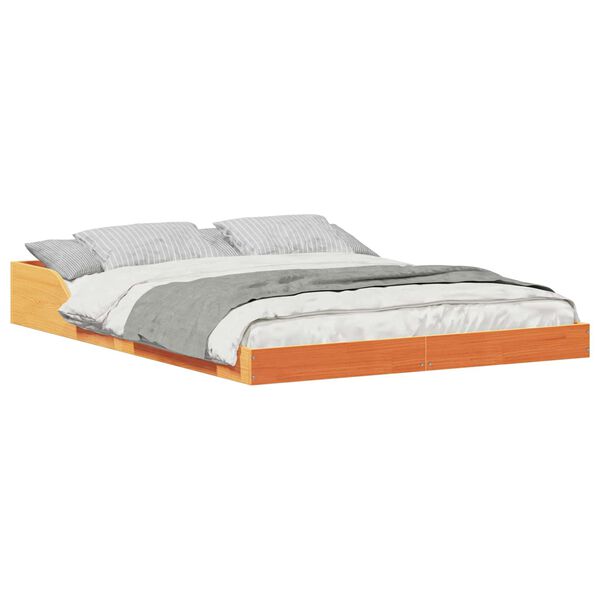 vidaXL Estructura de cama Marr&oacute;n cera 120 x 200 cm