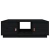 vidaXL Mesa de centro de madera maciza de pino negro 100x50x35 cm
