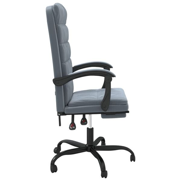 vidaXL Silla de oficina reclinable de terciopelo gris oscuro