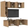 vidaXL Unidad de Pared para TV 5 pcs Roble artesanal