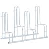 vidaXL Soporte para 4 bicicletas suelo independiente acero galvanizado