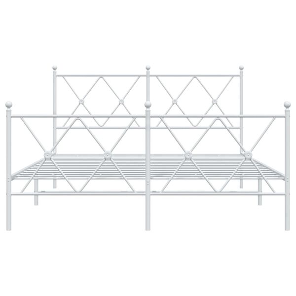 vidaXL Estructura cama sin colch&oacute;n con estribo metal blanco 140x200 cm