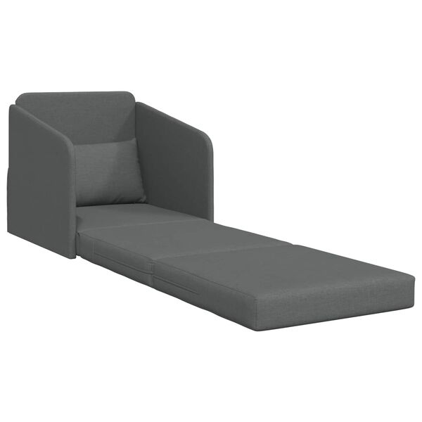 vidaXL Sof&aacute; cama 60cm Gris oscuro tela