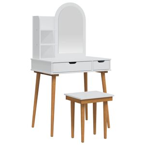 vidaXL Conjunto de Mesa de Tocador FAUSKE 4 uds. Blanco