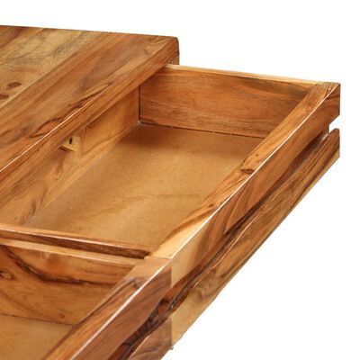 vidaXL Mesa consola madera maciza acacia cajones tallados 118x30x80cm