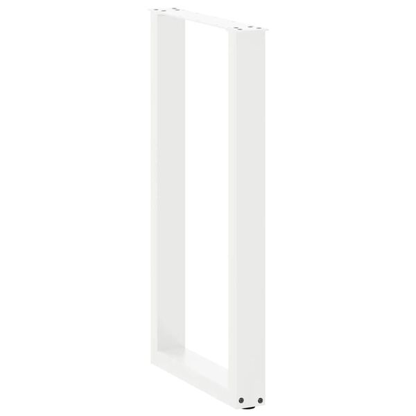 vidaXL Patas para mesa de bar en forma de U (2 unidades), color blanco, 40 x (90-91) cm, acero