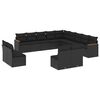 vidaXL Set de sof&aacute;s de jard&iacute;n y cojines 13 pzas rat&aacute;n sint&eacute;tico negro