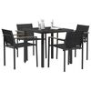 vidaXL Juego de muebles de exterior 5 pcs Negro y Antracita Textileno