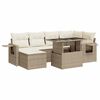 vidaXL Set sof&aacute;s de jard&iacute;n 7 piezas y cojines rat&aacute;n sint&eacute;tico beige