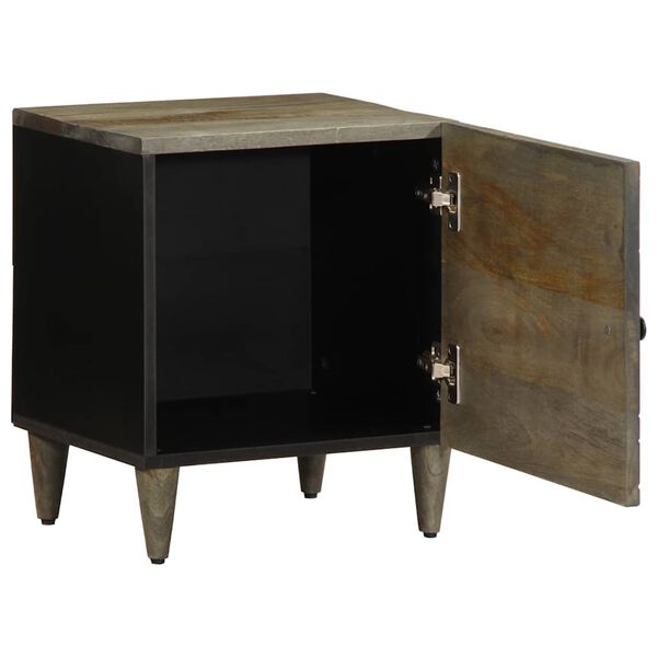 vidaXL Mesitas noche 2 uds madera maciza mango gris claro 40x33x46 cm