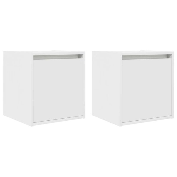 vidaXL Mesillas de noche de pared 2 uds blanco 38x34x40 cm