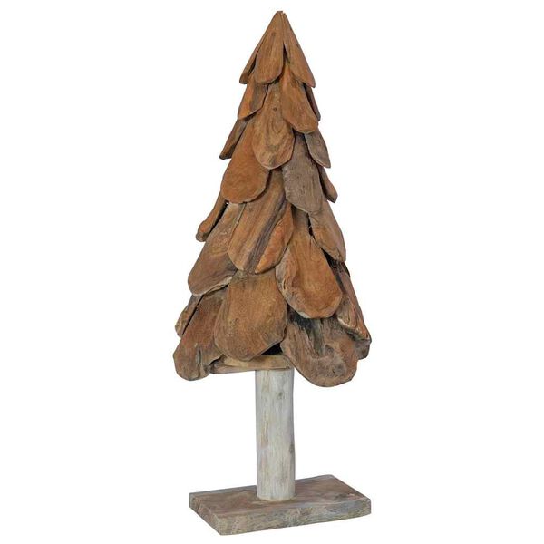 vidaXL Árbol de Navidad con soporte Marrón 90 cm Madera de teca maciza