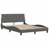 vidaXL Estructura de cama sin colch&oacute;n Hanko tela gris oscuro 140x200 cm