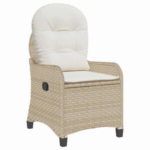 vidaXL Sill&oacute;n reclinable Beige rat&aacute;n sint&eacute;tico