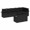 vidaXL Conjunto de sof&aacute; de jard&iacute;n 8 uds. Negro rat&aacute;n sint&eacute;tico