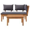 vidaXL Banco de jard&iacute;n 2 pcs Gris y marr&oacute;n Madera maciza de Teca