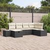 vidaXL Conjunto de sofá de jardín 6 pcs Negro ratán sintético