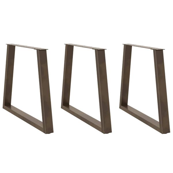 vidaXL Patas para mesa de comedor en forma de V (3 unidades, acero natural, 70 x 72-73,3 cm)
