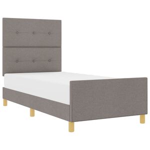 vidaXL Estructura de cama con cabecera Taup&eacute; 90 x 200 cm tela