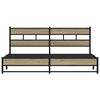 vidaXL Estructura de cama sin colch&oacute;n metal roble Sonoma 200x200 cm
