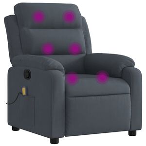 vidaXL Sill&oacute;n de masaje reclinable de terciopelo gris oscuro