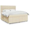vidaXL Cama box spring con colch&oacute;n tela color crema 180x200 cm