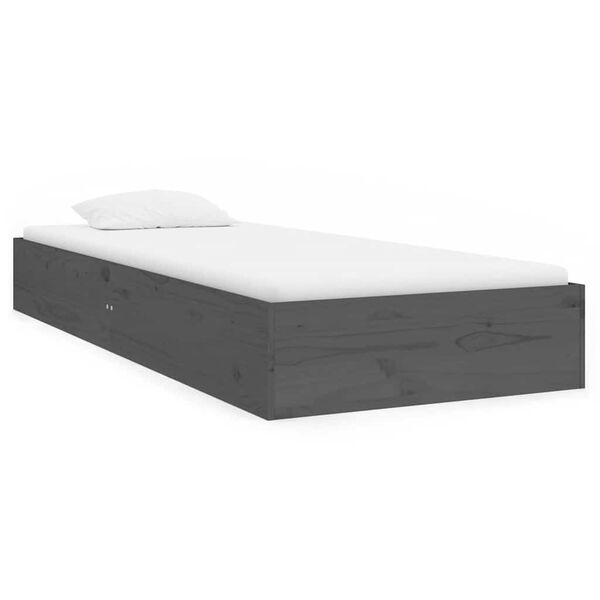 vidaXL Estructura de cama individual sin colchón madera gris 75x190 cm