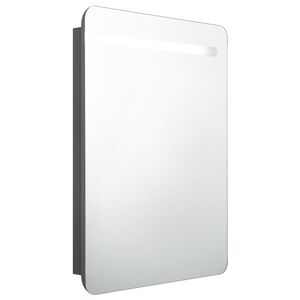 vidaXL Armario de ba&ntilde;o con espejo y LED gris 60x11x80 cm