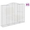 vidaXL Cestas de gaviones 5 uds forma de arco hierro 300x50x220/240 cm