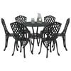vidaXL Conjunto de Comedor de Jard&iacute;n 7 pcs Negro Aluminio