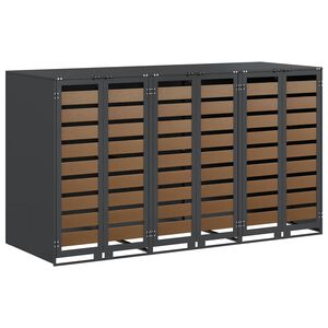 vidaXL Almacenamiento de cubos Wheelie para 3 cubos Antracita