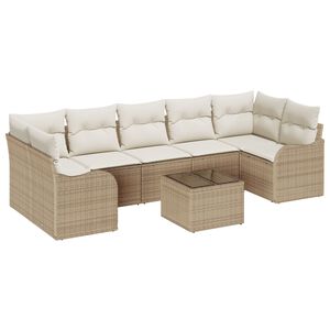 vidaXL Conjunto de sof&aacute; de jard&iacute;n Beige 55 x 55 x 37 cm