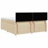 vidaXL Cama box spring con colch&oacute;n tela color crema 200x200 cm