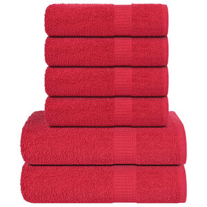 vidaXL Juego de toallas FROGN 6 piezas rojo 360 g/m&sup2;