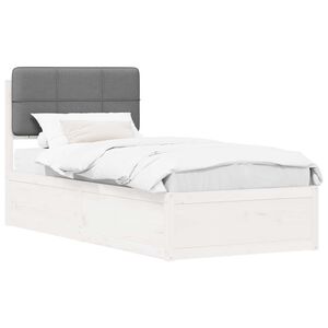 vidaXL Estructura de Cama con Cabecera Tapizada Gris Claro