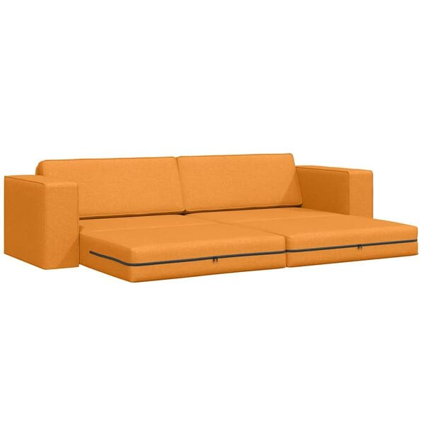 vidaXL Sof&aacute; cama 200cm Amarillo oscuro tela