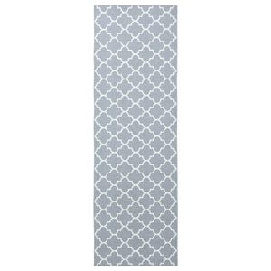 vidaXL Pasillo de alfombra ORIZ 1150 gsm Gris y blanco