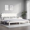 vidaXL Estructura de cama sin colch&oacute;n madera maciza blanca 200x200 cm