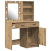 vidaXL Conjunto de mesa de vestidor con LED 2 pcs Roble artesanal