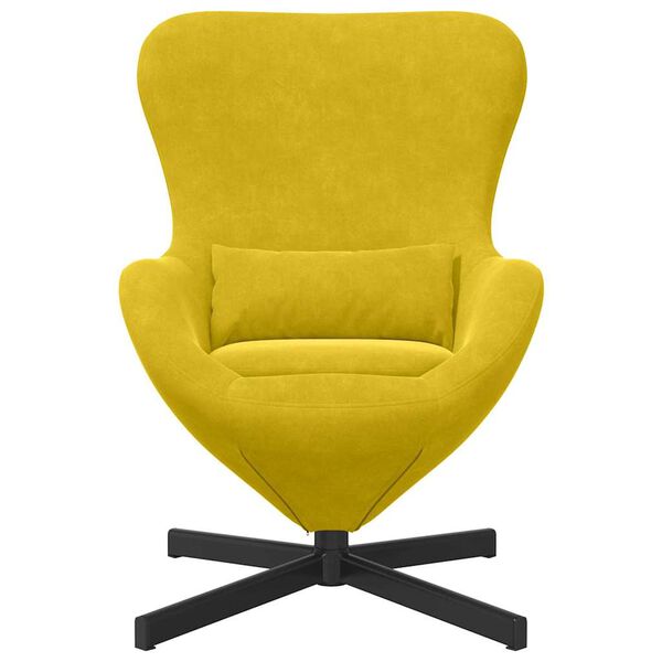 vidaXL Sill&oacute;n huevo Amarillo 63 x 73 x 90 cm Terciopelo