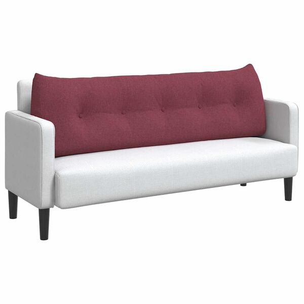 vidaXL Coj&iacute;n de Espalda Rojo vino 160 x 24 x 50 cm tela