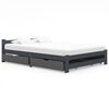 vidaXL Estructura de cama con 4 cajones pino gris oscuro 140x200 cm