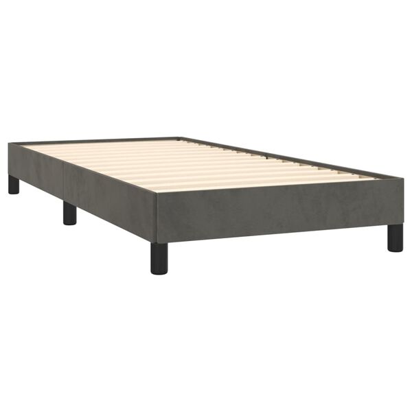 vidaXL Estructura de cama sin colch&oacute;n terciopelo gris oscuro 90x200 cm