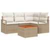 vidaXL Conjunto de sof&aacute;s de jard&iacute;n 5 uds. Beige y Crema