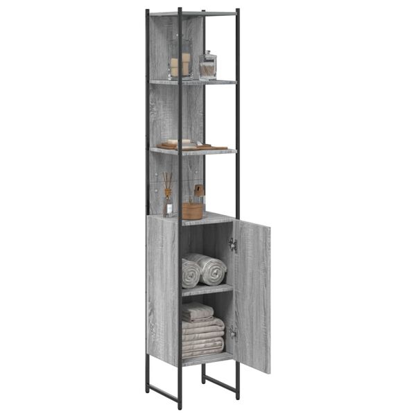 vidaXL Armario de ba&ntilde;o madera de ingenier&iacute;a gris Sonoma 33x33x185,5 cm